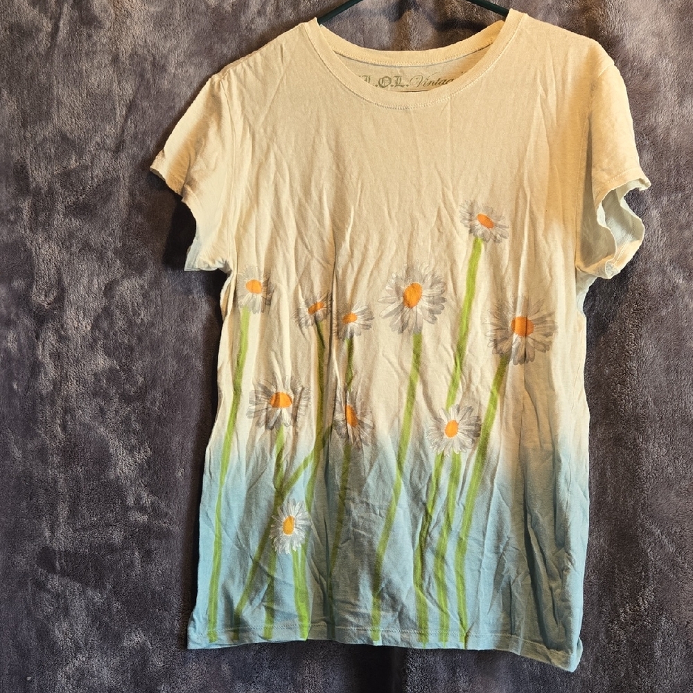 L.O.L. Vintage Cream Tee with Green Accents